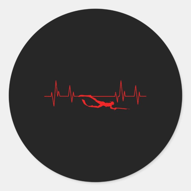 Spearfishing Heartbeat Diving Spearfish Hunti Runder Aufkleber (Vorderseite)