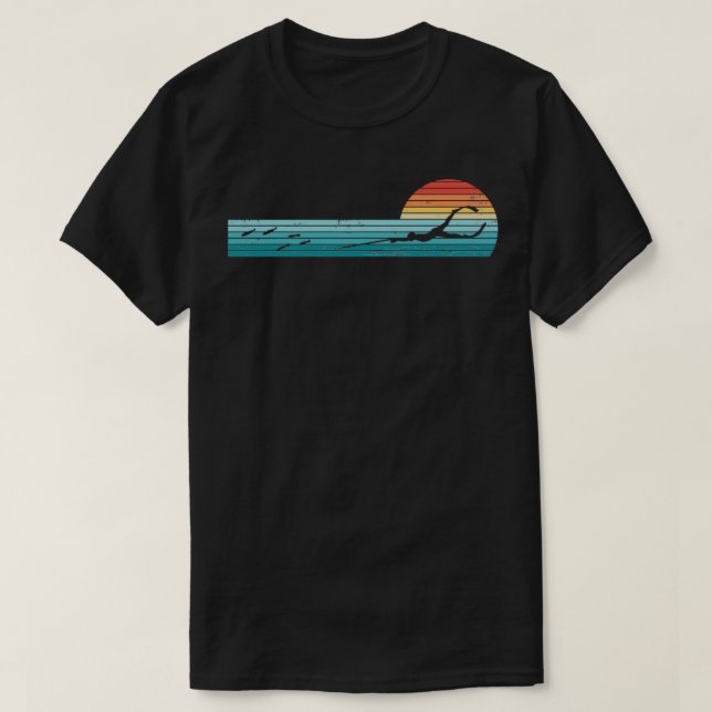 Spearfishing Retro Vintage Sunset Gift T-Shirt (Design vorne)