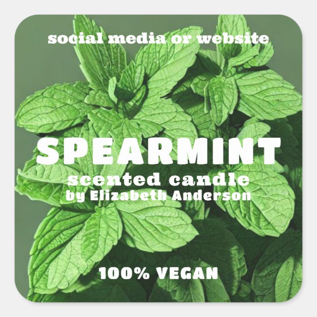Spearmint Candle Square Sticker (Vorderseite)
