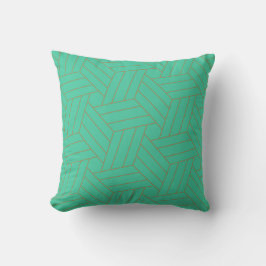 Spearmint Green and Gold Geometric pattern Kissen