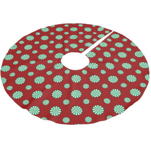 Spearmint Polka Dots Tree Skirt Polyester Weihnachtsbaumdecke