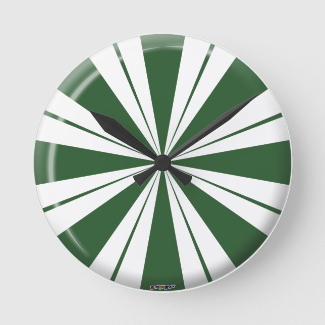Spearmint Stripe Candy Runde Wanduhr (Vorderseite)
