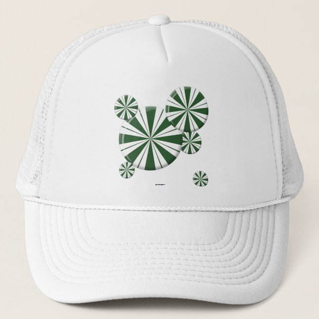 Spearmint Stripe Candy Truckerkappe (Vorderseite)