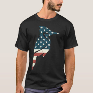Specht Amerikanische Flagge Vintage Vogel Patrioti T-Shirt