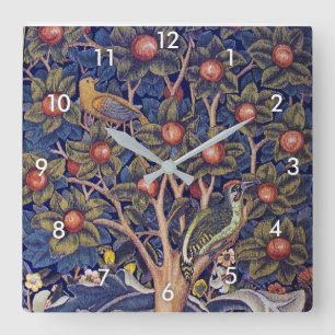 Specht, William Morris Quadratische Wanduhr