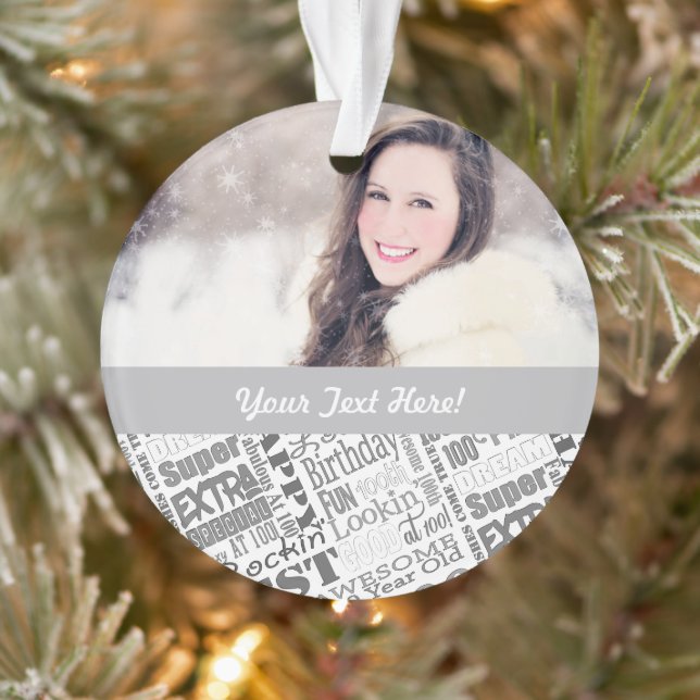 Special 100th Birthday Party Personalized Ohrts Ornament (Baum)