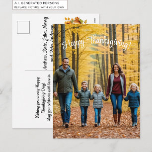 Special 1 Familienfreundliches Foto Thanksgiving Feiertagspostkarte