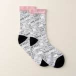 Special-70. Geburtstags-Party-Foto-Monogramm Socken<br><div class="desc">Geburtstags-Partydekor und -geschenke der einzigartigen und speziellen Typografie themed 70. Text umfaßt heftiges und fab bei 70. fabelhaft bei 70, fantastischem 70. Geburtstags-Party, besonders speziellem 70. Geburtstag, glücklicher 70. Geburtstag, Schwing70. Geburtstag und betrachtet 70 und fantastischem 70. Geburtstag gut. Heller bunter Text in Gelbem, in rosa, in Lila, in Blauem,...</div>