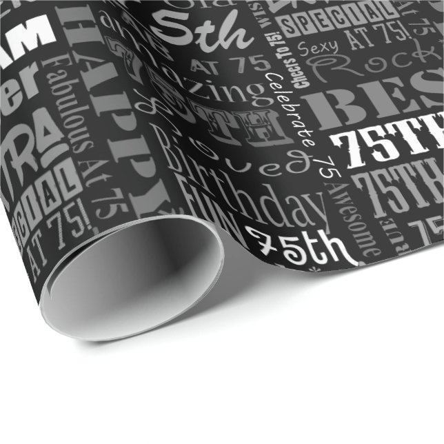 Special-75. Geburtstags-Party-personalisiertes Geschenkpapier (Rolleneckpunkt)
