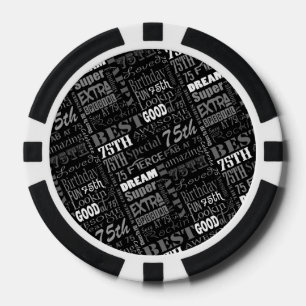 Special 75. Geburtstagsparty-Monogramm des Fotos Pokerchips