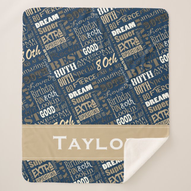 Special 80 th Birthday Party Foto Monogram Sherpadecke (Vorderseite)