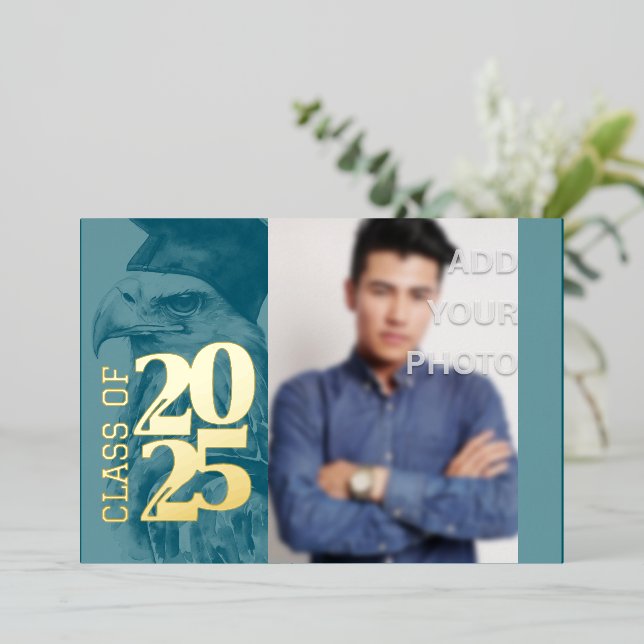 Special Abschluss Foil Einladung Adler Foto hinzuf (Stehend vorne)