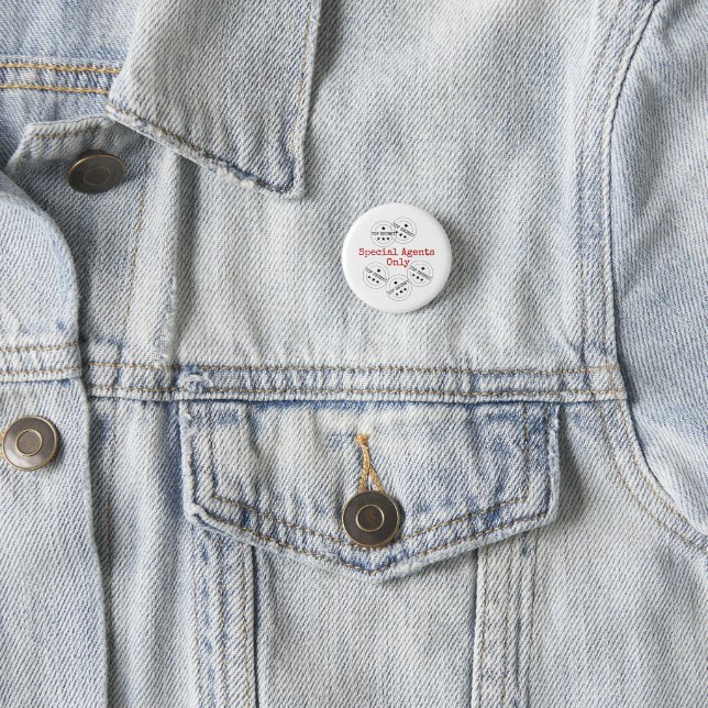 Special Agent - Spy Theme Top Secret Party Button (Beispiel)