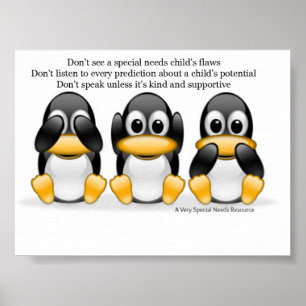 Special benötigt Pinguin-Plakat Poster