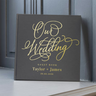 Special Day Editable Color Foil Wedding Guest Book Gästebuch