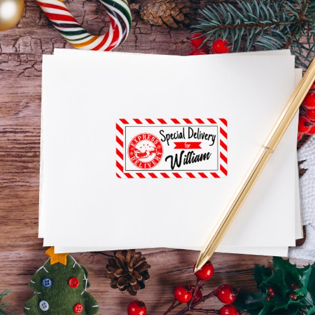 Special delivery from santa Christmas gift  Adressaufkleber (Von Creator hochgeladen)