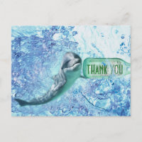 Special Delphin Water Vielen Dank Postcart