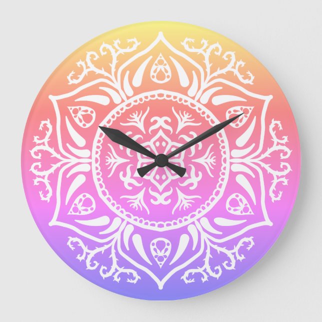 Special Edition Rosenn Mandala Große Wanduhr (Vorderseite)