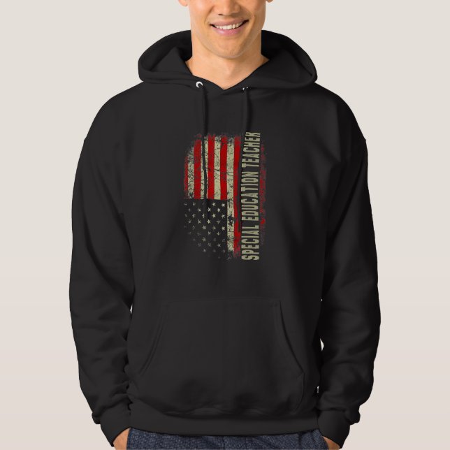 Special Education Teacher Day 4th Of July US Flag  Hoodie (Vorderseite)