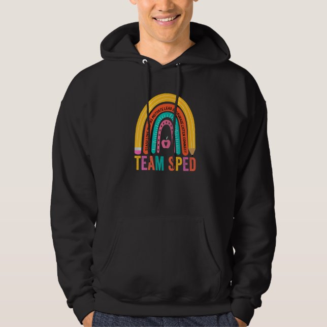 Special Education Teacher SPED Leopard Boho Rainbo Hoodie (Vorderseite)