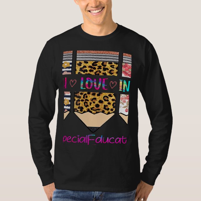 Special Education Tie Dye Teach Love Inspire Penci T-Shirt (Vorderseite)