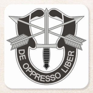 Special Forces SF De Oppresso Liber Rechteckiger Pappuntersetzer
