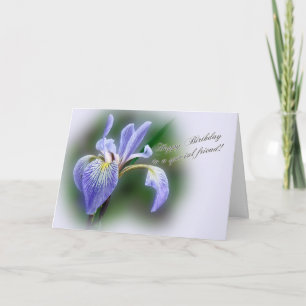 Special Friend Birthday Blue Flag Iris Wildblume Karte