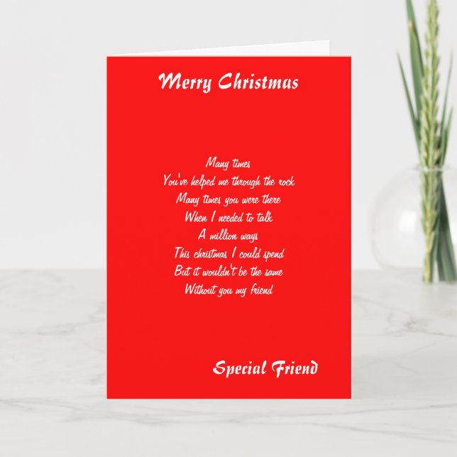 special friend christmas greeting cards feiertagskarte (Vorderseite)