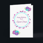 Special Friend Happy Birthday Floral Karte<br><div class="desc">Hübsche und elegante Blumenkarte in lila aquamarin-weiß-Tönen,  hier als Happy Birthday To A Special Friend gezeigt,  aber es ist vollständig editierbar,  so können Sie sie ändern,  um Ihre Bedürfnisse Anzug.</div>