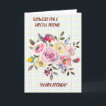 Special Friend Watercolor Floral Birthday Wishes Karte<br><div class="desc">Lovely Floral Happy Birthday card with an easy to personalize outside and inside message.</div>