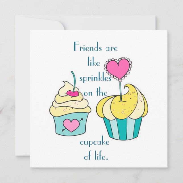 Special Friends Cupcake Message Flat Geburtstagska (Vorderseite)