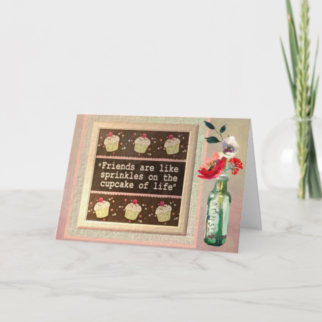 Special Friends Message Floral Birthday Karte (Vorderseite)