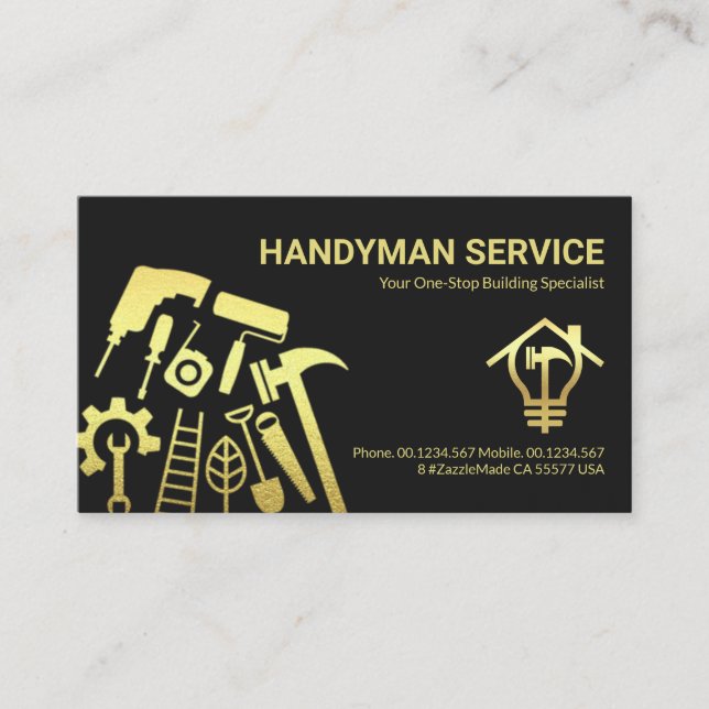 Special Gold Handyman Tools Visitenkarte (Vorderseite)