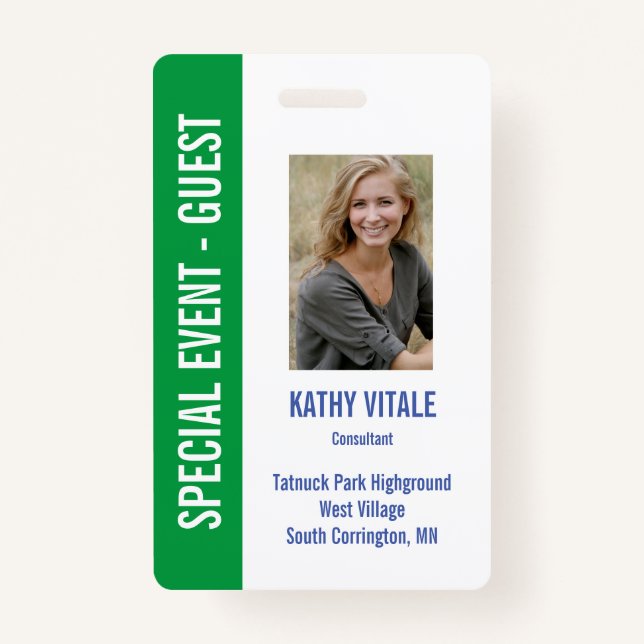 Special Golf Event Guest ID Abzeichen Ausweis (Vorderseite)