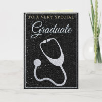 Special Graduate Silver Glitzer Doctor Card