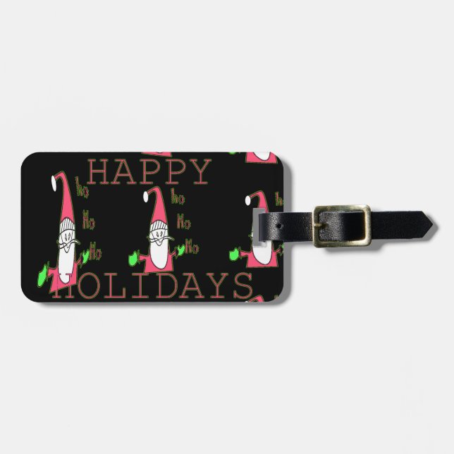 Special Happy Holidays Ho Ho Ho Ink Sketch Santa G Gepäckanhänger (Vorderseite horizontal)