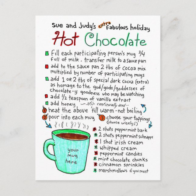 Special Holiday Hot Chocolate Rezept Postkarte (Vorderseite)