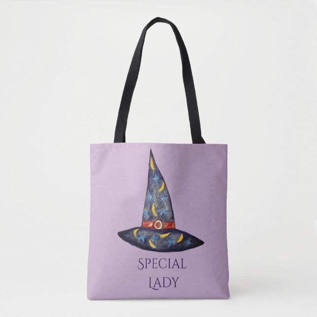 Special ladyBlack Witch Hat,Stars Halloween-Tasche (Vorderseite)
