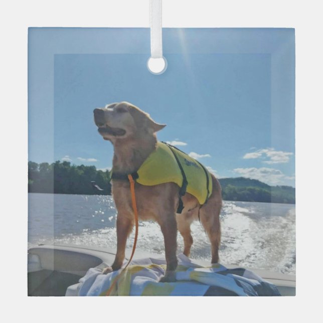 Special Order Carol B Golden Retriever  Ornament Aus Glas (Vorderseite)