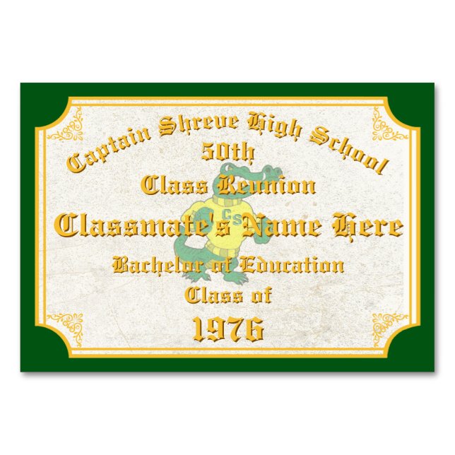 Special Order, Class of 1976 50th Certificate, Tischnummer (Vorderseite)