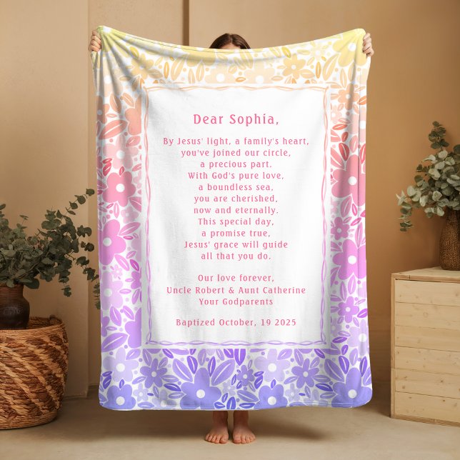 Special Prayer Baptism Fleece Blankets Godchild  (Von Creator hochgeladen)