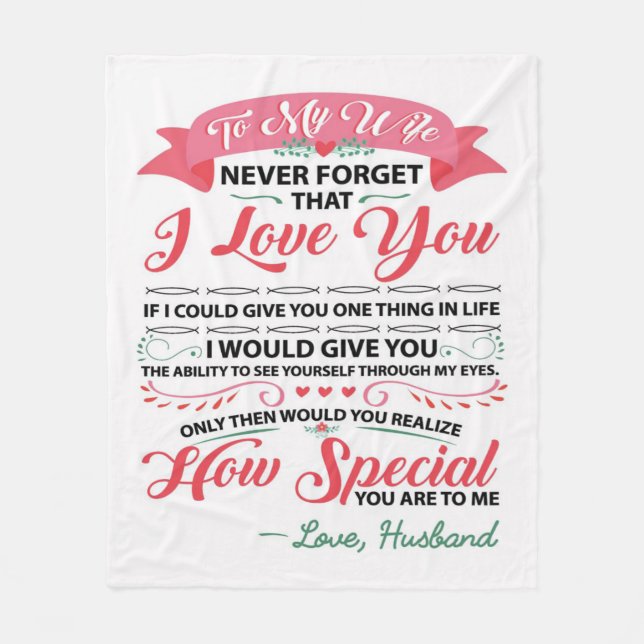 Special Quotes To My Wife | Gift For Women | Fleecedecke (Vorderseite)