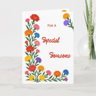 Special Someone Carnation Flowers Birthday Card Karte