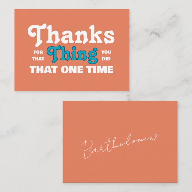 Special Thank You Mitteilungskarte (Vorne/Hinten)