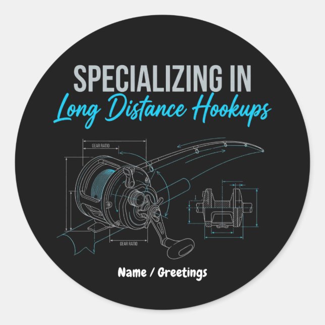 Specializing in Long Distance Hookups Funny Tech Runder Aufkleber (Vorderseite)