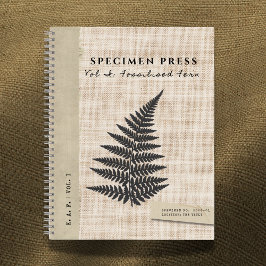 Specimen Press: Fossil Fern Linen Look Organic Notizbuch