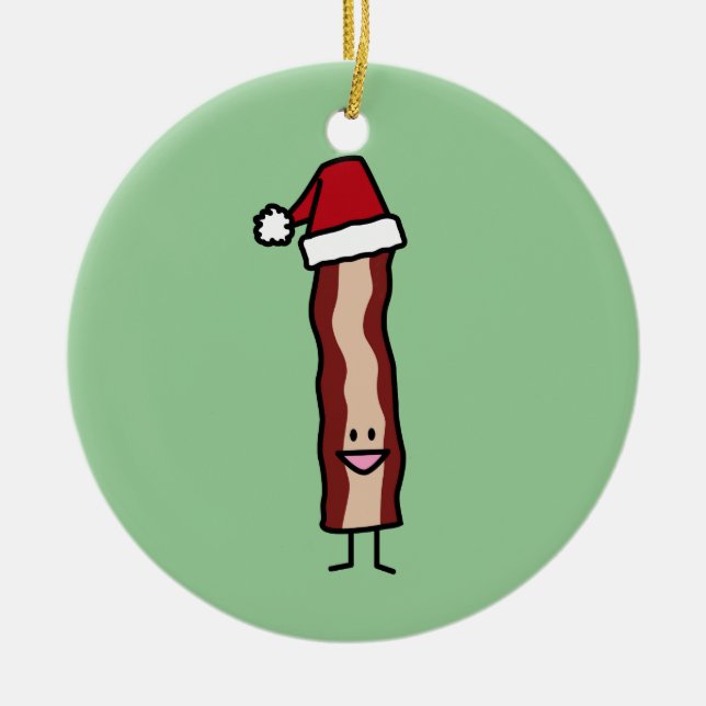 Speck, der ein Weihnachtsmannmütze-Weihnachten Keramik Ornament (Vorne)