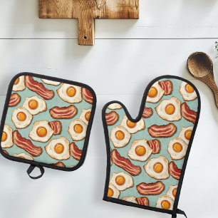 Speck mit Eiern  Ofenhandschuh & Topflappen-Set