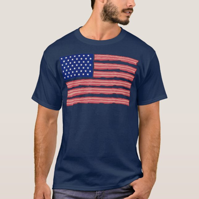 Speck unter amerikanischer Flagge patriotischer am T-Shirt (Vorderseite)