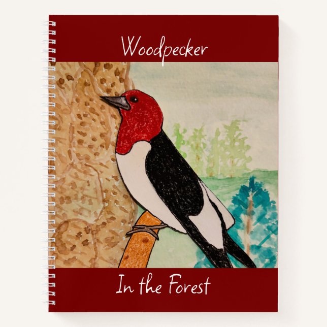 Specker im Wald Deep Red Notizbuch (Vorderseite)